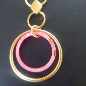 Long double hoop trendy Necklace